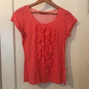 Polka Dot Tee with chiffon ruffles